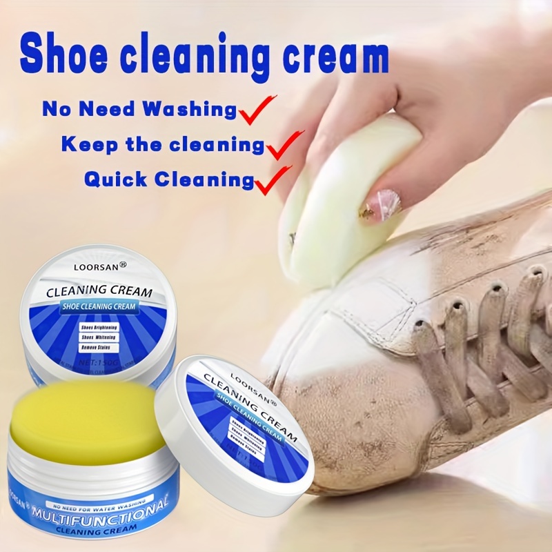 Crème Nettoyante Blanche Pour Chaussures | Crème Nettoyante Et Détachante  Multifonction | Crème Blanchissante Et Nettoyante Pour Chaussures Avec