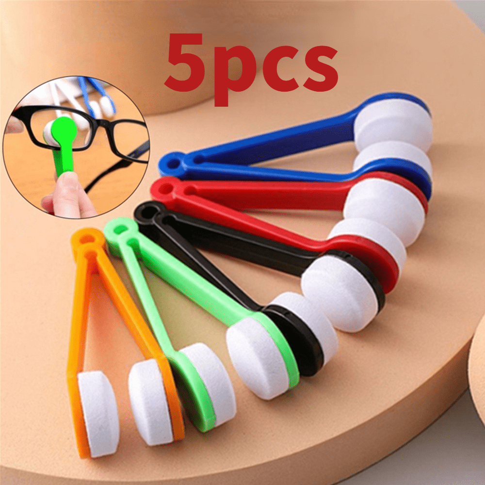 5PCS Mini Sun Glasses Sunglasses Eyeglass Microfiber Spectacles Cleaner  Soft Wipe Brushes Scruber Cleaning Tool Eyeglasses Cleaner Cleaning Clip  with