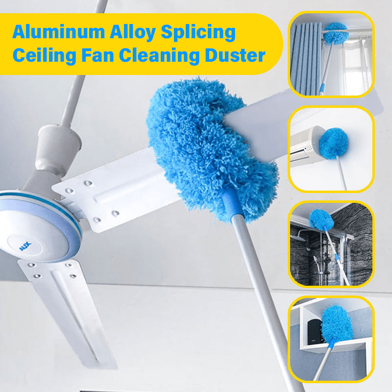  Blade Maid Ceiling Fan Cleaner- Cleaning Tool with 3 Foot  Extendable Pole, Cleaning Head, Reusable Fiber Duster, & Flexible Brush :  Health & Household