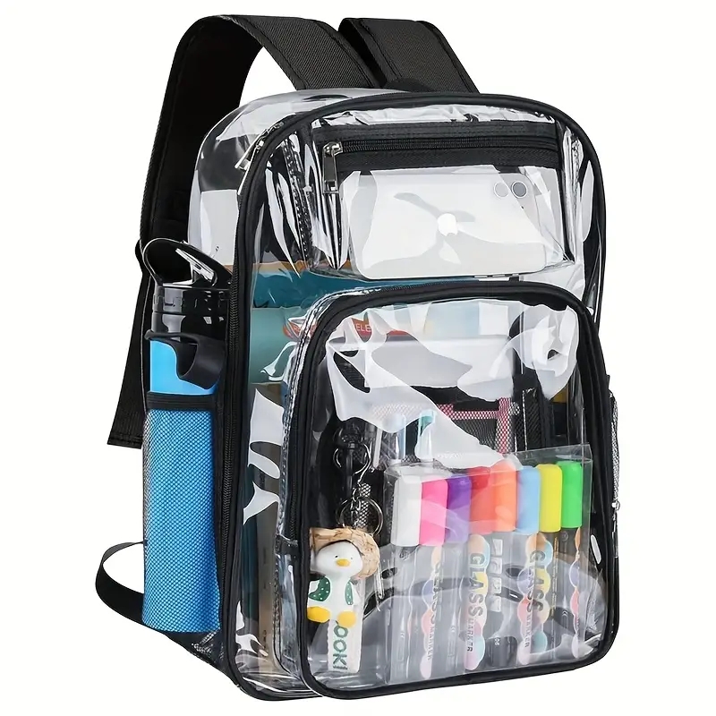 Pvc Transparent Large Capacity Waterproof Backpack, Ideal For Men And Women,  Clear Durable Lightweight School Backpack, For Outdoor Sports, Camping,  Hiking, And Travel, Perfect For School Sporting Events - Temu