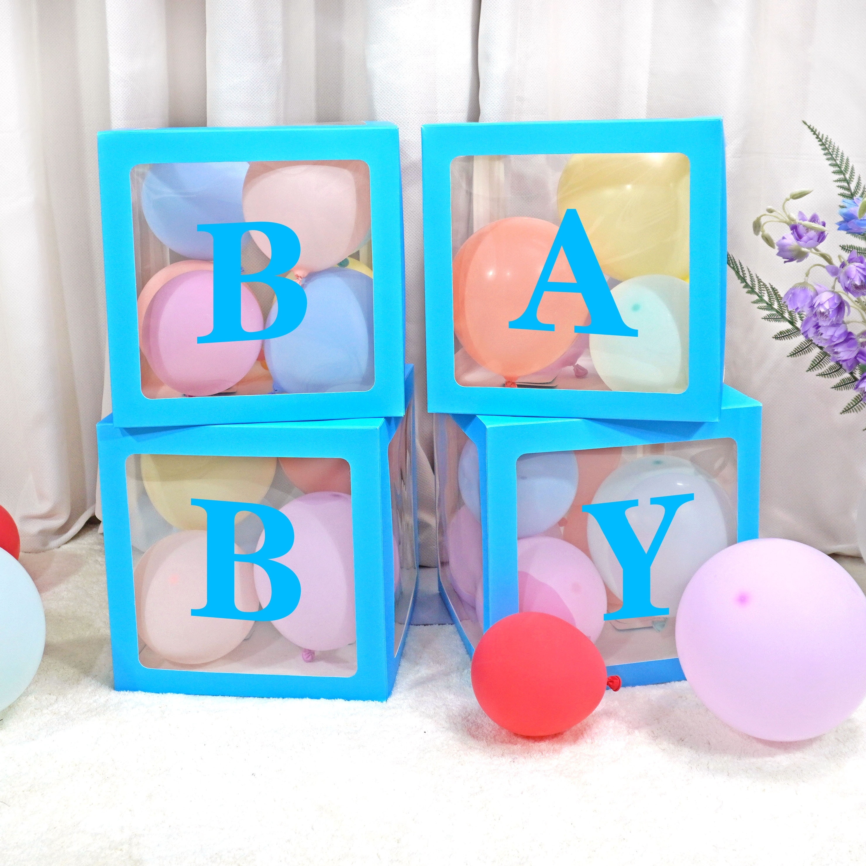  First Birthday Balloon Boxes for Party Decorations,1st Birthday  Balloon Blocks Decorations with ONE Letter for Boy Girl Baby Shower,Photo  Shoot Prop,Table Centerpiece : Toys & Games