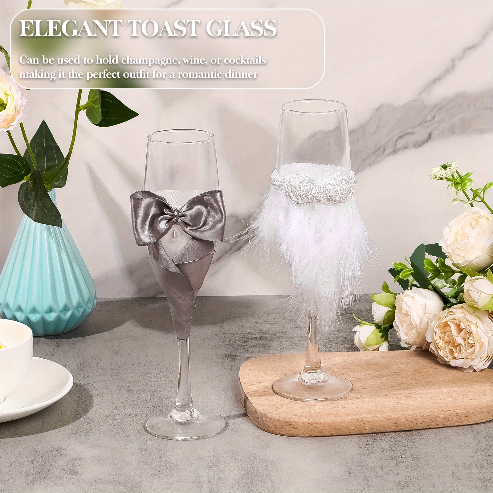 White Champagne Flutes Champagne Flute Tumbler With Lid Mr Reusable  Cocktail Champagne Toasting Glasses Wedding Decor - Temu