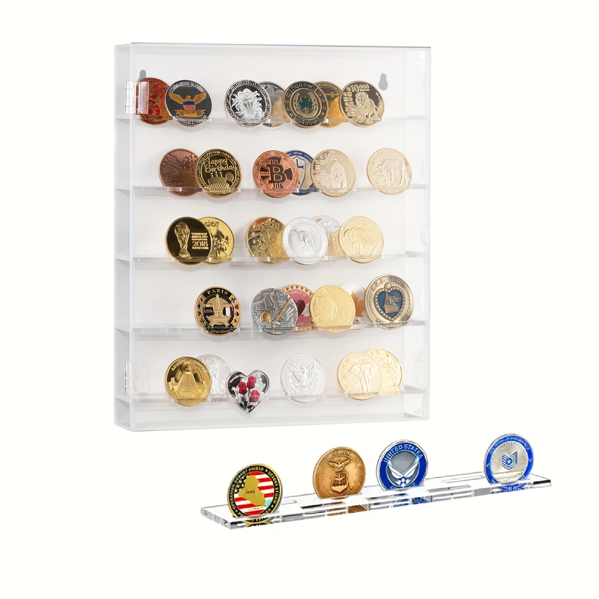  Portamonedas, cápsulas de monedas, 100 unidades de 0.827 in,  protectores de monedas de plástico para suministros de colección de monedas  : Productos de Oficina