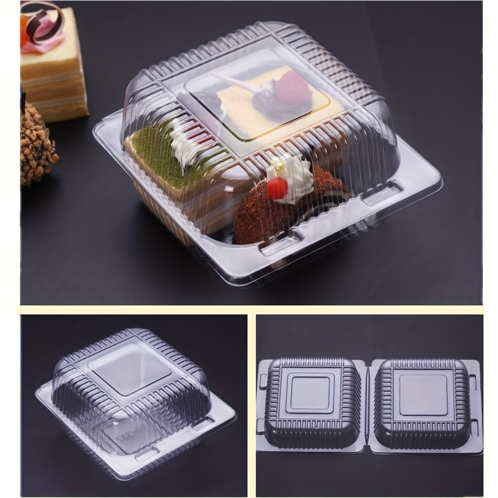 Hand-painted Bento Cake Box 6x6 To Go Containers Compostable Clamshell Take  Out Food Containers 50pk Disposable Lunchbox Cake Boxes (Pulp color)