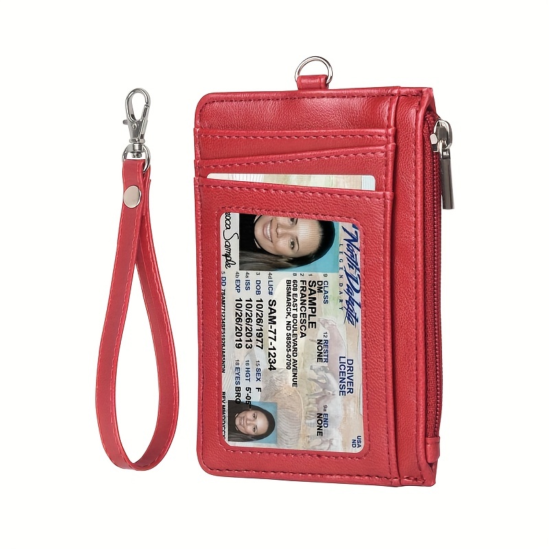 ELV PU Leather ID Batch with 5 Card Slots, 1 Side RFID  Blocking Zipper Pocket 6 Card Holder - Card Holder