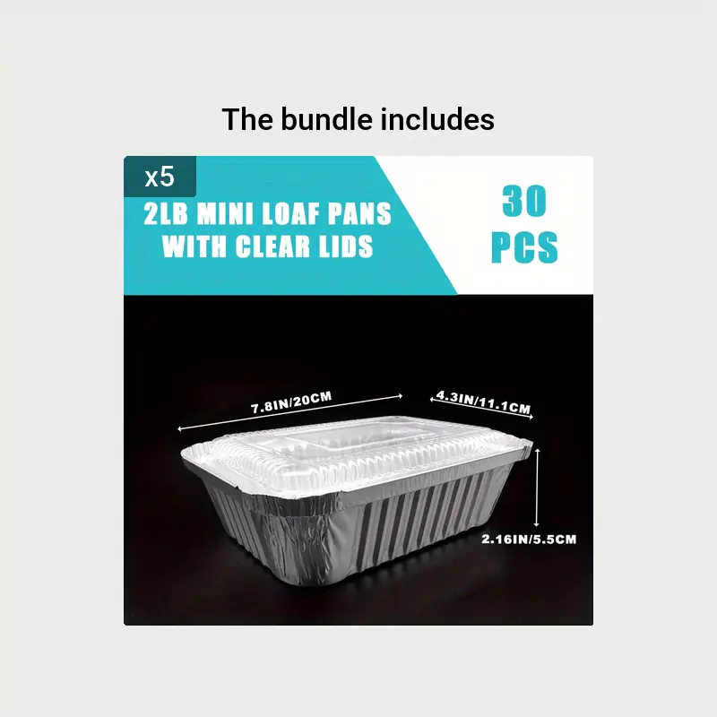 Aluminum Foil Mini Loaf Pans With Clear Lids Disposable Small Loaf