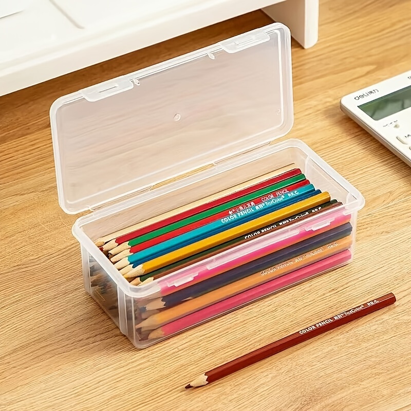 BTSKY - Caja de lápices de gran capacidad, organizador de suministros de  oficina, caja de almacenamiento para lápices de pintura de pincel, caja de