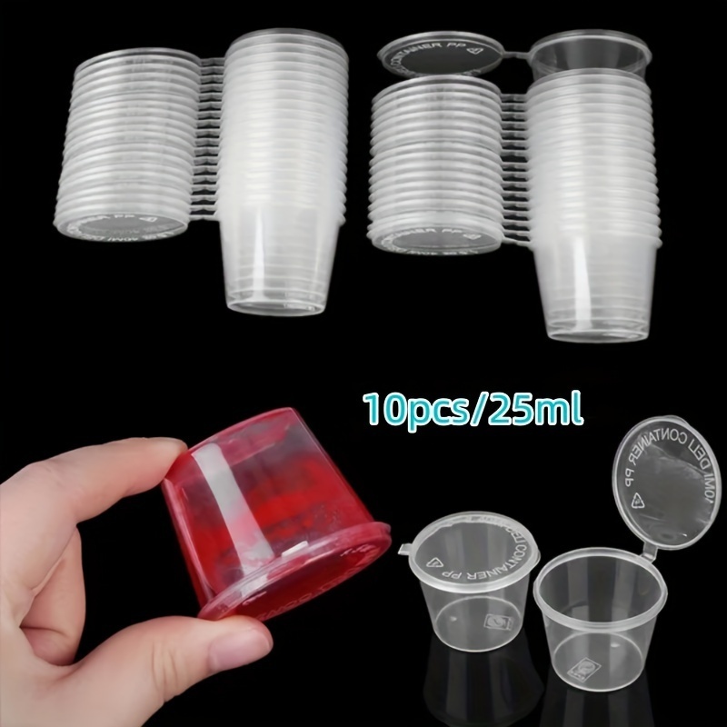 50Pcs/Pack 25/50Ml Square Sauce Cup With Cover Leak Proof Transparent Mini  Plastic Dipping Sauce