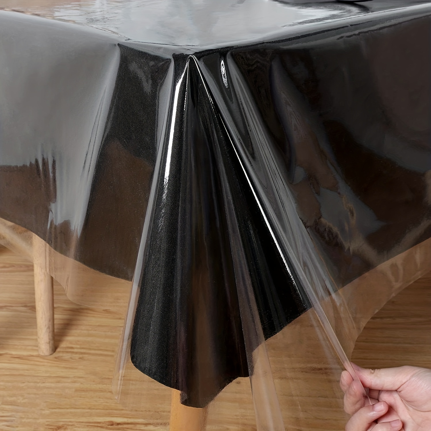 Nappe en PVC nappe transparente couverture en plastique résistant à l'huile  nappes à manger couverture de Table en verre doux tissu cuisine 1.0mm