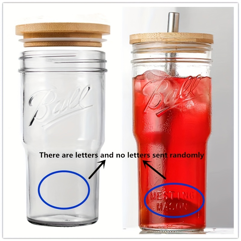 Clear Straw Glass Cup With Bamboo Lid, Leakproof Portable Water Bottle With  Silicone Cover, Simple For Outdoor Camping, Daily Drinking - Temu