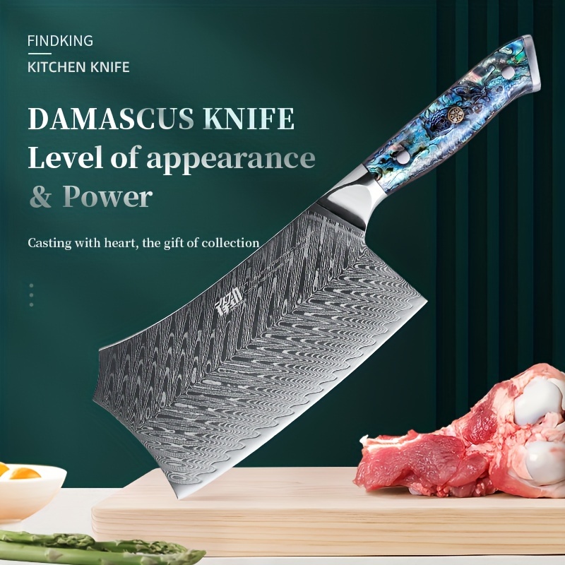 FFRR Knife Cleaver Chinese Chopping Knife Professional Kitchen Japanese  Knife Set Steel Chef Knife Abalone Shell Handle Santoku Meat Vegetable  Cleaver