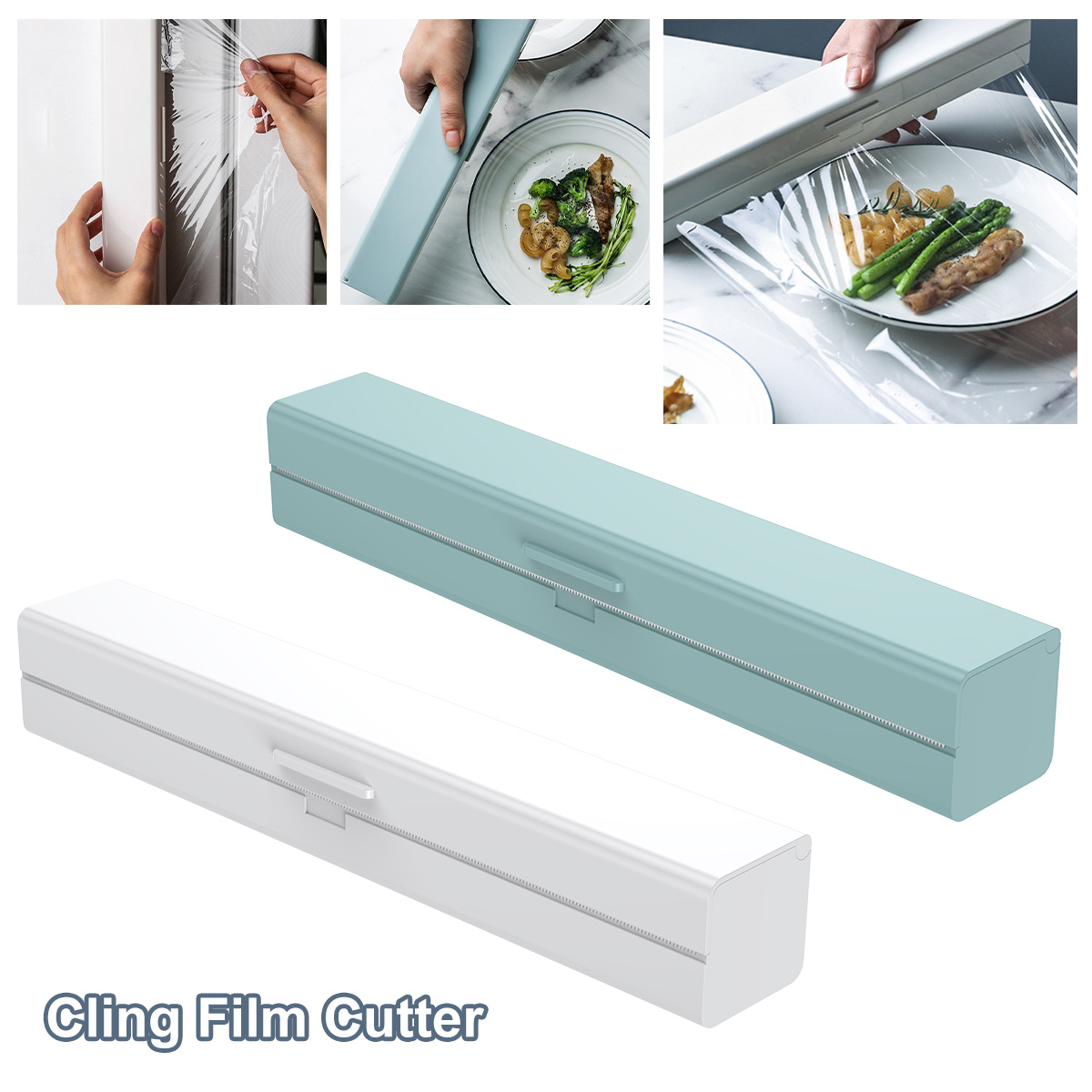 Cling Film Cutter Dispenser, Reusable Food Wrap Cutter, Plastic Wrap  Dispenser With Slide Cutter For Kitchen, Restaurant, Supermarket Packing  Fruits And Vegetables - Temu Philippines