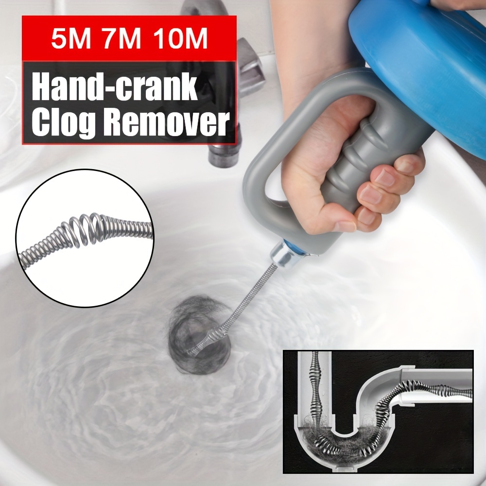 Drain Auger, Plumbing Snake With Drill Attachment, Sink Snake With  Glasses/work Glove, Drain Clog Remover For Sink Drain/gutter/bathtub/sewer  - Temu