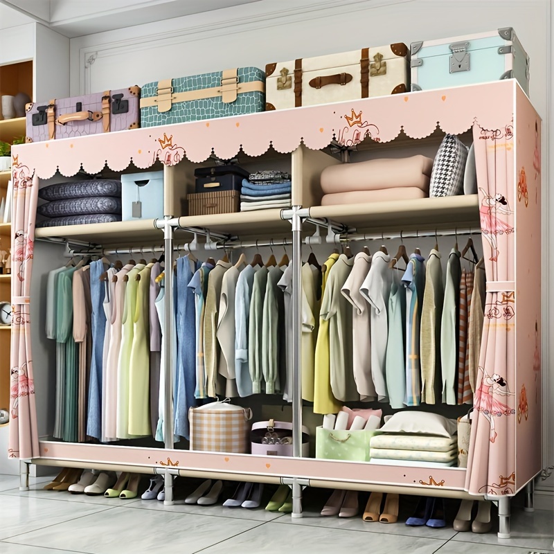 Closet Portable Wardrobe Clothes Storage Organizer - Temu