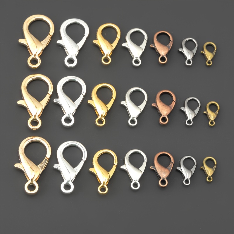 300Pcs Lobster Claw Clasps for Jewelry Making,Metal Alloy Curved