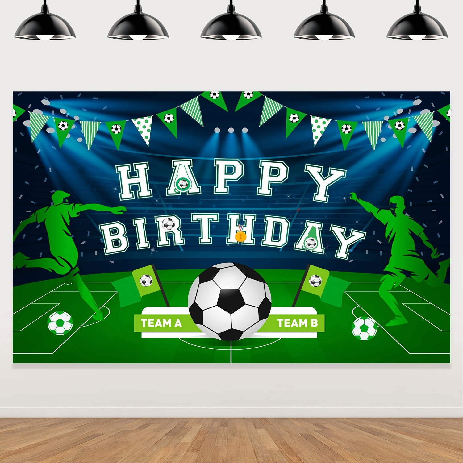 Fondo de la fiesta de cumpleaños de fútbol, fondo de la fiesta de cumpleaños  del fútbol Campo de fútbol Fondo de la foto Decoración del tema deportivo  de fútbol 5x3ft