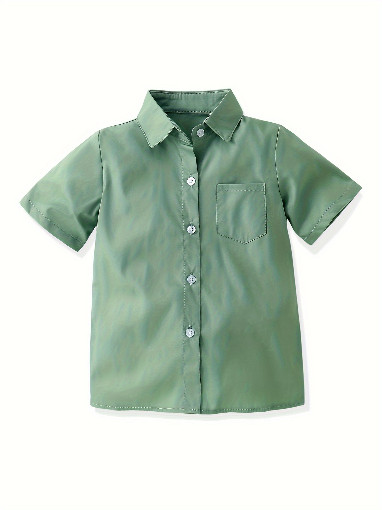 Camiseta lisa niños peinado 20s verde Fuji