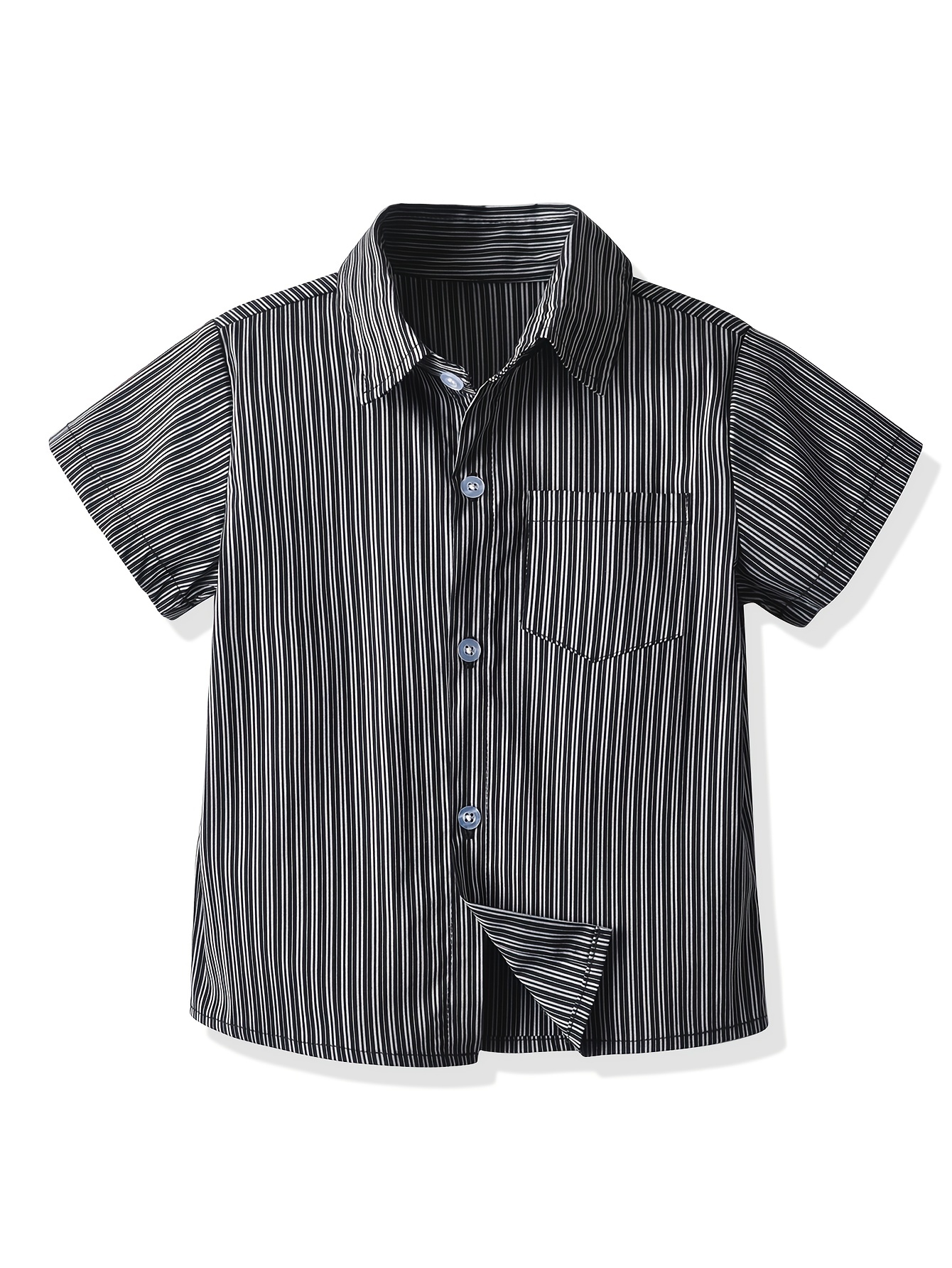 Camiseta de manga larga a rayas para niños, sudadera blanca y negra, ropa  de algodón para