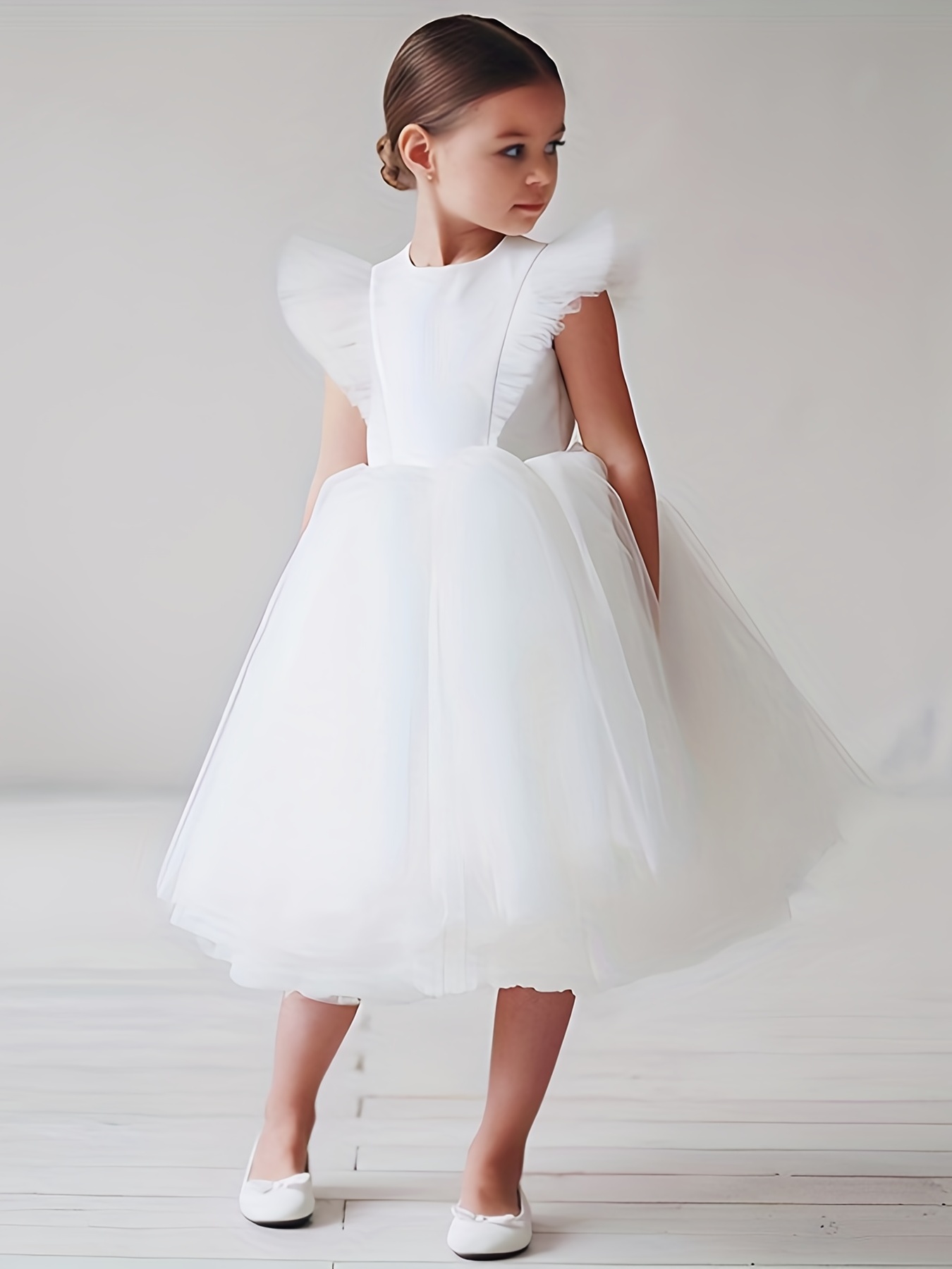 UK Flower Girls Formal Gown Pageant Wedding Tulle Dress Bridesmaid Party  Dresses