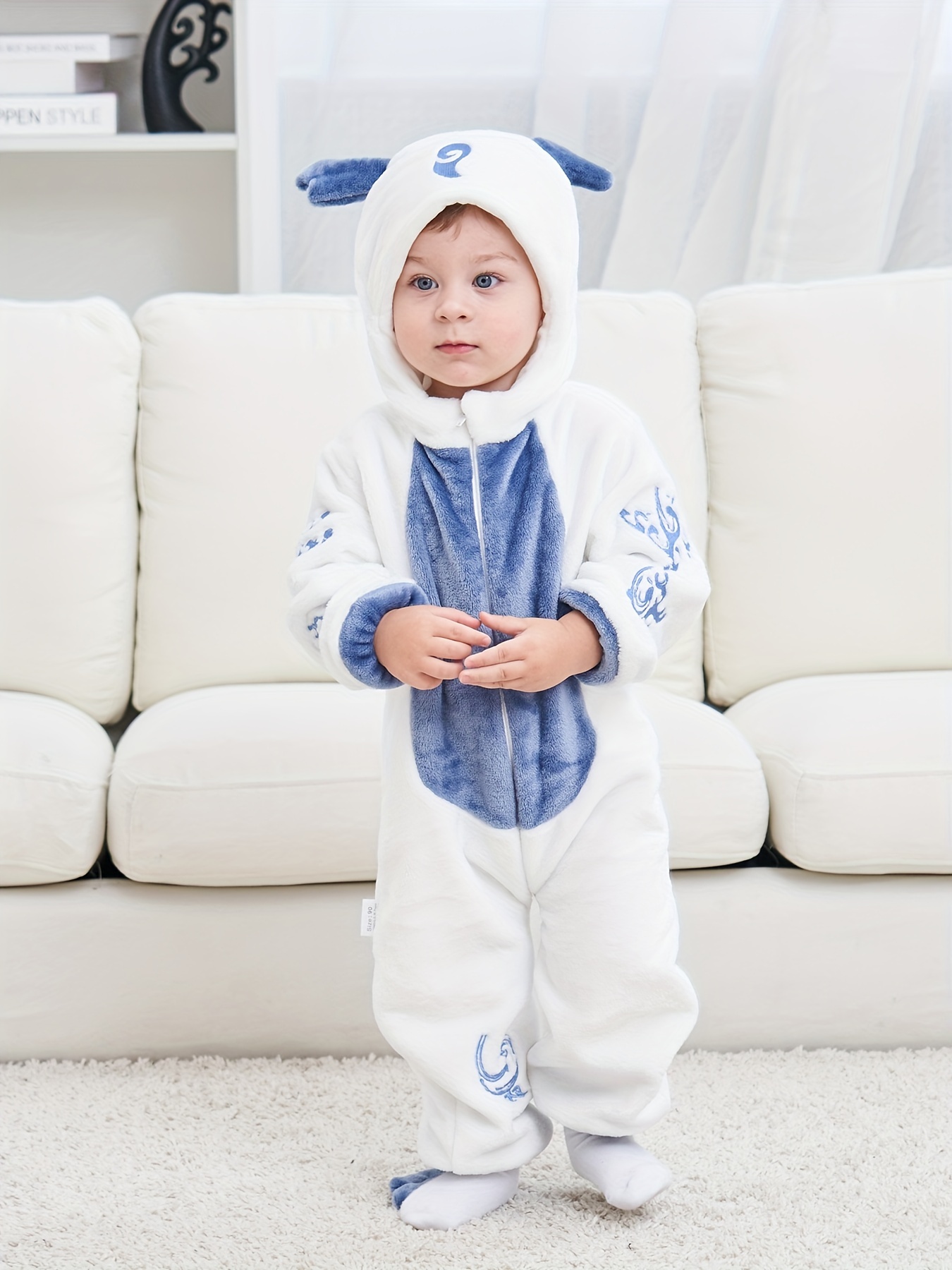 Cute Animal Onesies Babies Hooded Zipper Homewear Halloween - Temu Canada