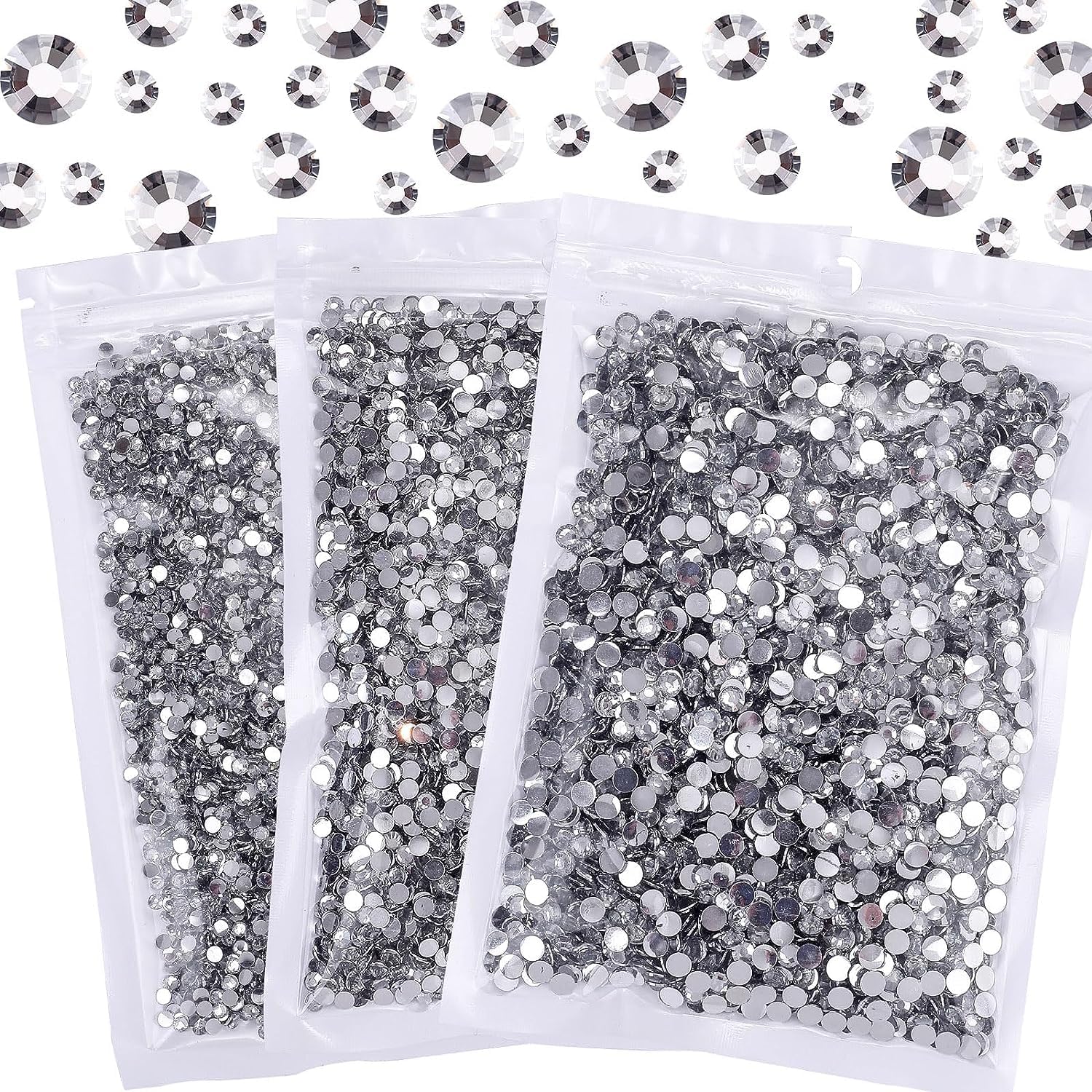 15000pcs 2mm Resin Rhinestones Bulk, Mineral Gold Flatback Round Jelly Rhinestones Bedazzling Non Hotfix Crystal Gems Large Quantity Wholesale for