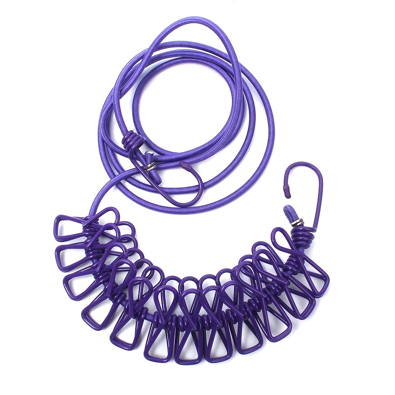 Outdoor Drying Rope With 12 Clothes Clips Creative - Temu