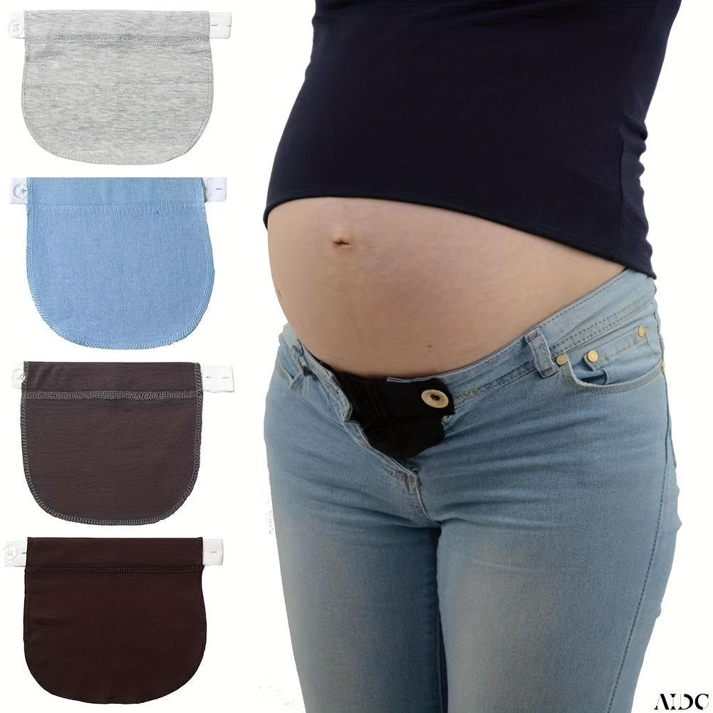1Pc Pregnancy Adjustable Extender Waist Band Pants Jeans Elastic Waistband  Belt with Extend Button Garment Accessories