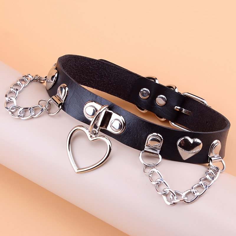 Sexy Lovely Cat Charm Choker Necklaces PU Leather Neck Strap