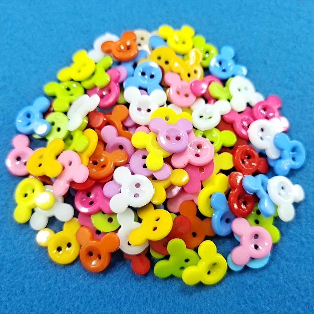 50pcs Double Eye Plastic Buttons, Colorful Small Buttons, DIY Crafts,  Button Painting, Sewing Accessories