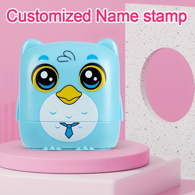 1pc Clothing Name Stamp Custom School Uniform Name Word Waterproof Stamp Personalized Name Seal Stamps For Clothes Daycare Preschool School Supplies Blue Bird 2.01 2.09inch