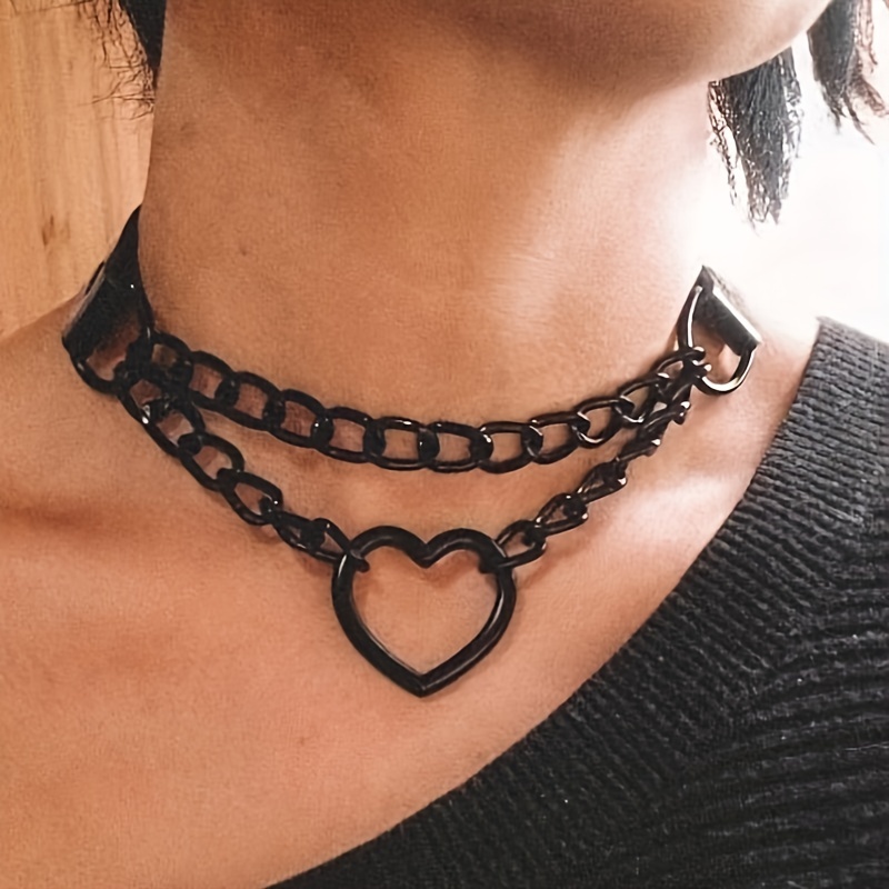Love Heart Velvet Choker Collar Necklace Adjustable Vintage Clavicle Chain for Women Girl Teen Wedding Party Jewelry, Jewels,Temu