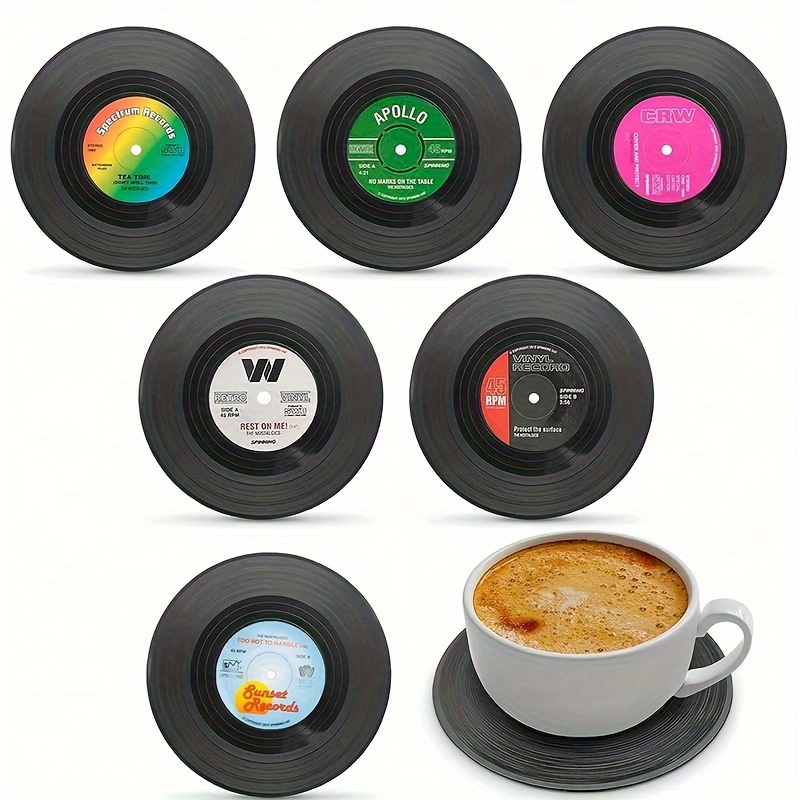 12pcs Record Vinyl Records Decor Decorations Wall Coastersgifts