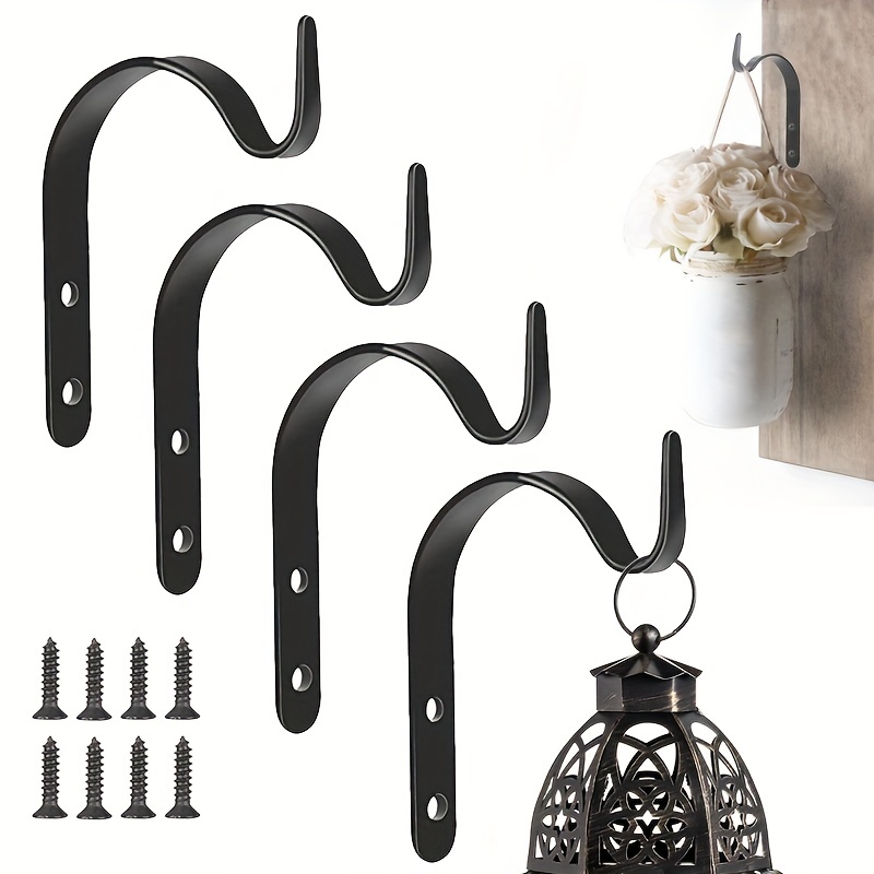 Rustic Iron Wall Hooks for Hanging Lanterns Coats Mason Jar