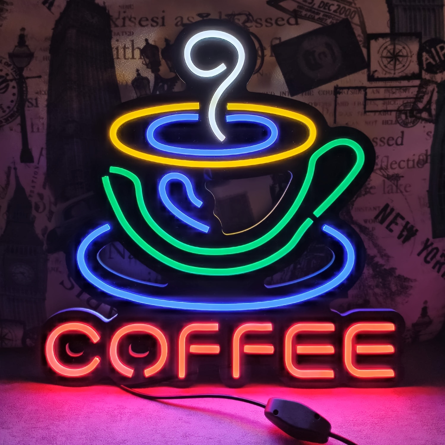 1pc Lampada Neon Led Backboard Decorazione Interna Caffè - Temu Italy