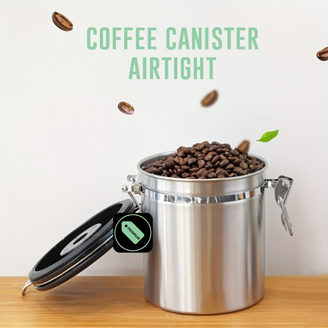 Barvivo Recipiente de café para café molido y granos de café, recipiente  hermético para café con válvula de liberación de CO2, rastreador de fecha y