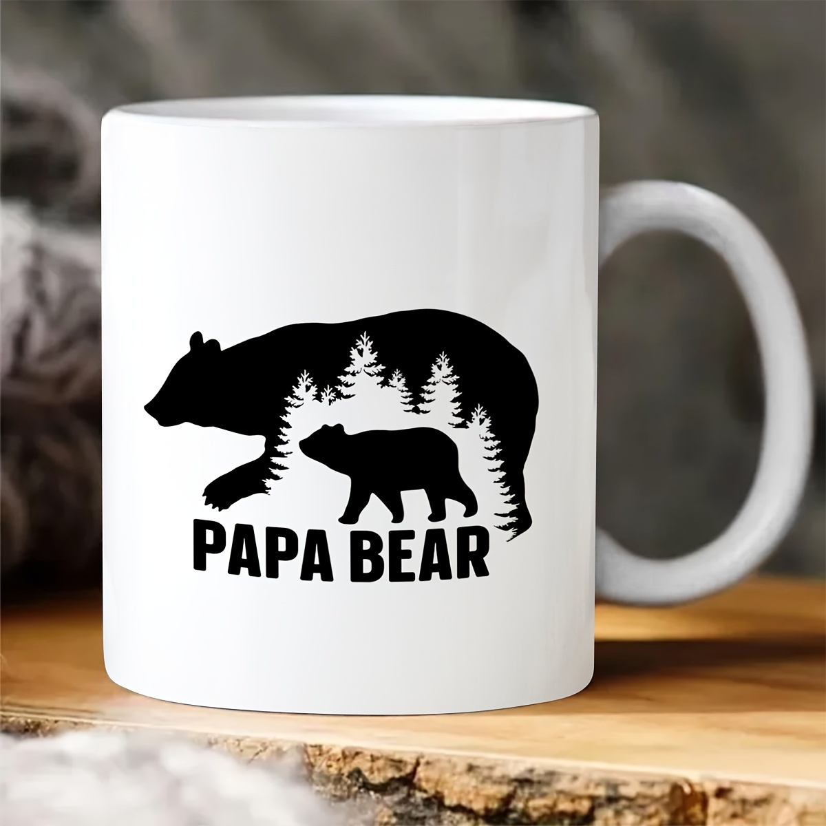 Papa Bear Cup Stainless Steel Tumbler Funny Print Double - Temu