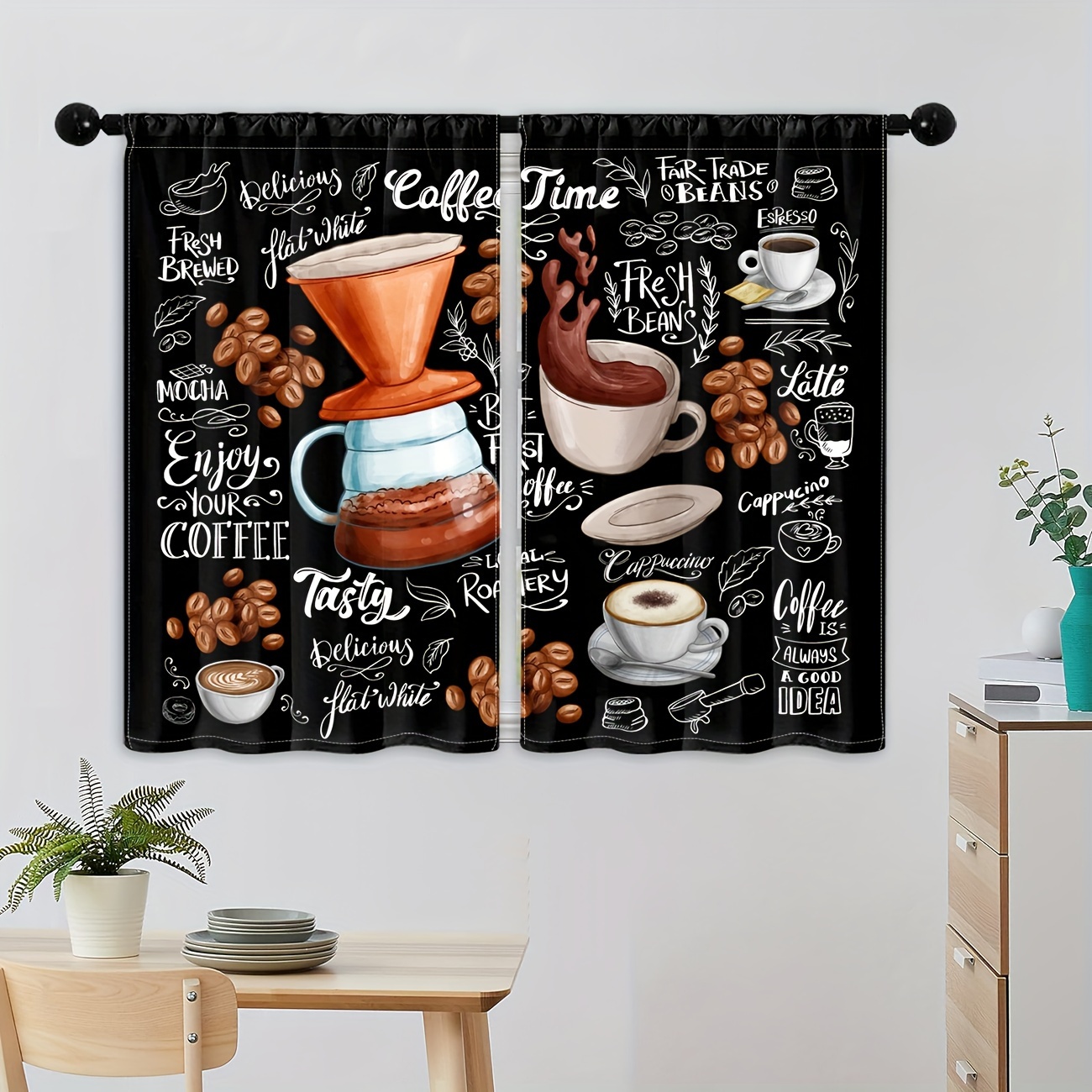  Toallas de cocina de café - Decoración de cocina con tema de  café - Juego de 2 toallas de cocina : Hogar y Cocina