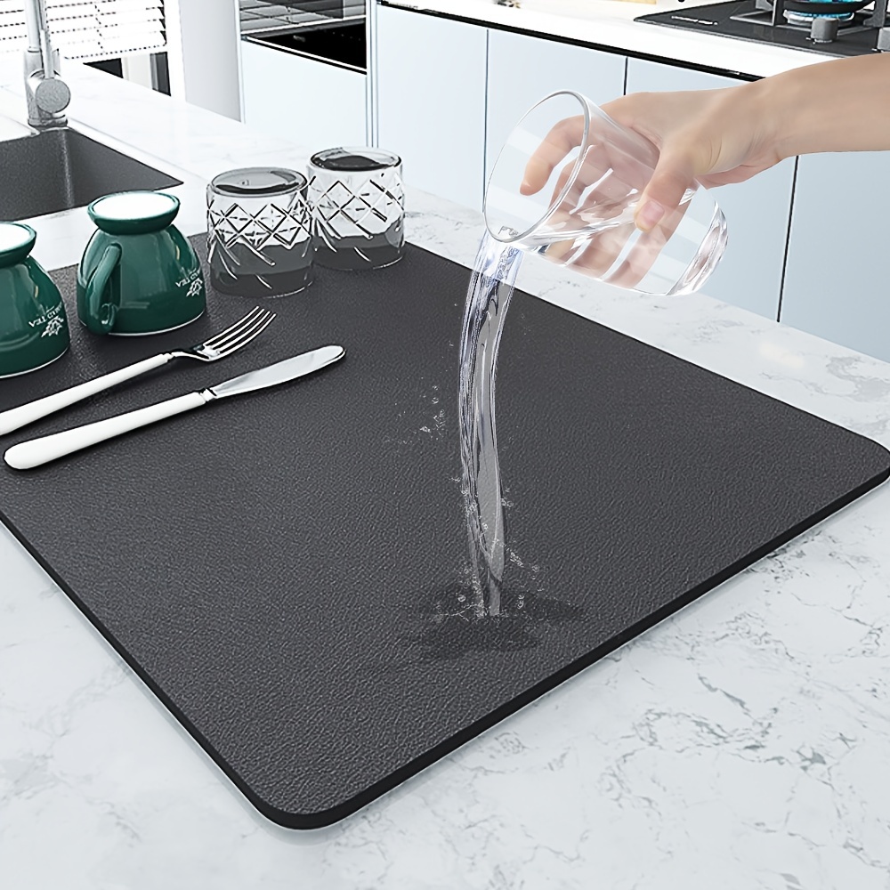 Rubber Plain Dish Drying Mat for Kitchen Water Absorbent mat