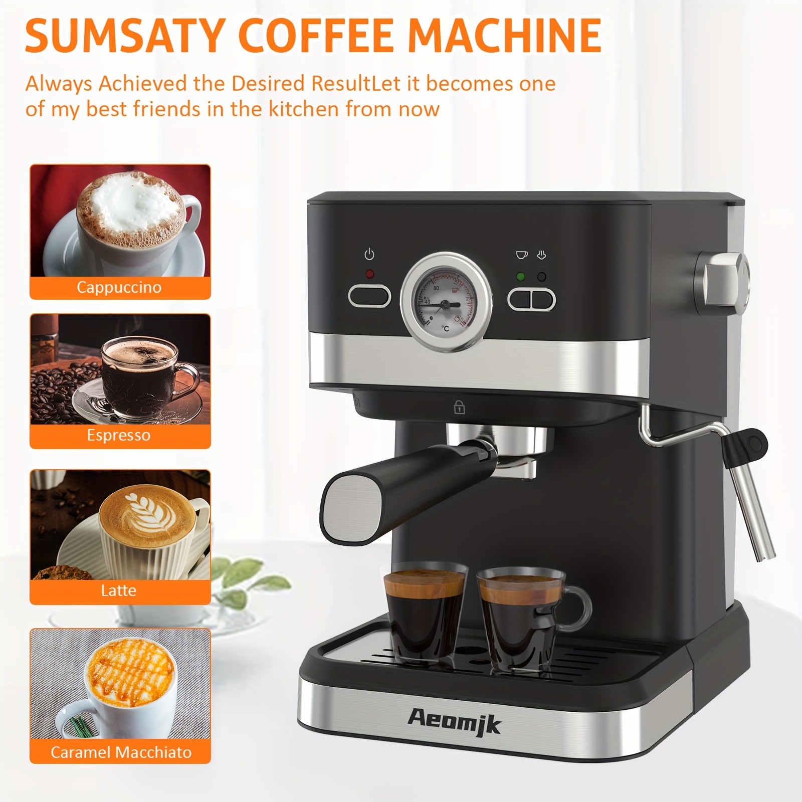  Máquina de café espresso Cafetera, cafetera americana de 20.3  fl oz, botón de un solo toque, cafetera instantánea de goteo con tecnología  de preparación rápida, viajes y cocina pequeña disponible, 600