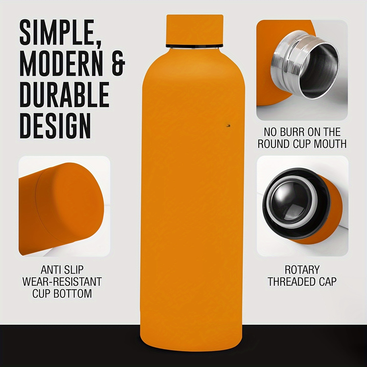 Trendy Bpa-free Water Bottle With Frosted Finish And Portable Tea Cup - Temu