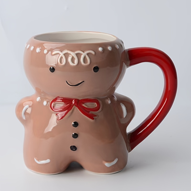 Ceramic Gingerbread Man Mug Christmas Creative Cup Coffee Couple