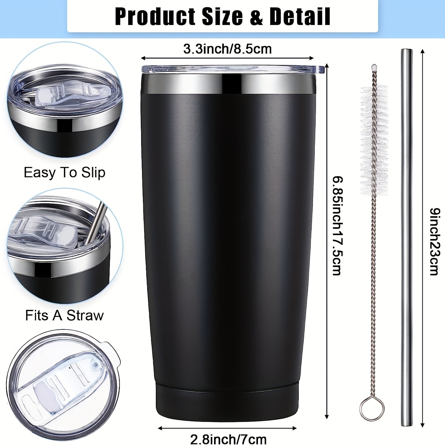 1pc 450ml/15.22oz Insulated Coffee Mug With Handle, Shatterproof 304  Stainless Steel Coffee Mug, Double Wall Vacuum Water Cup For Office,  Outdoor, Tra