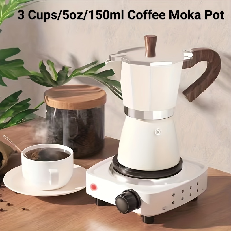 3 Cups Moka Pot, 3 Colors Stovetop Espresso Maker Mini Espresso Coffee  Maker Classic Coffee Kettle for Cappuccino, Latte Art(Blue)