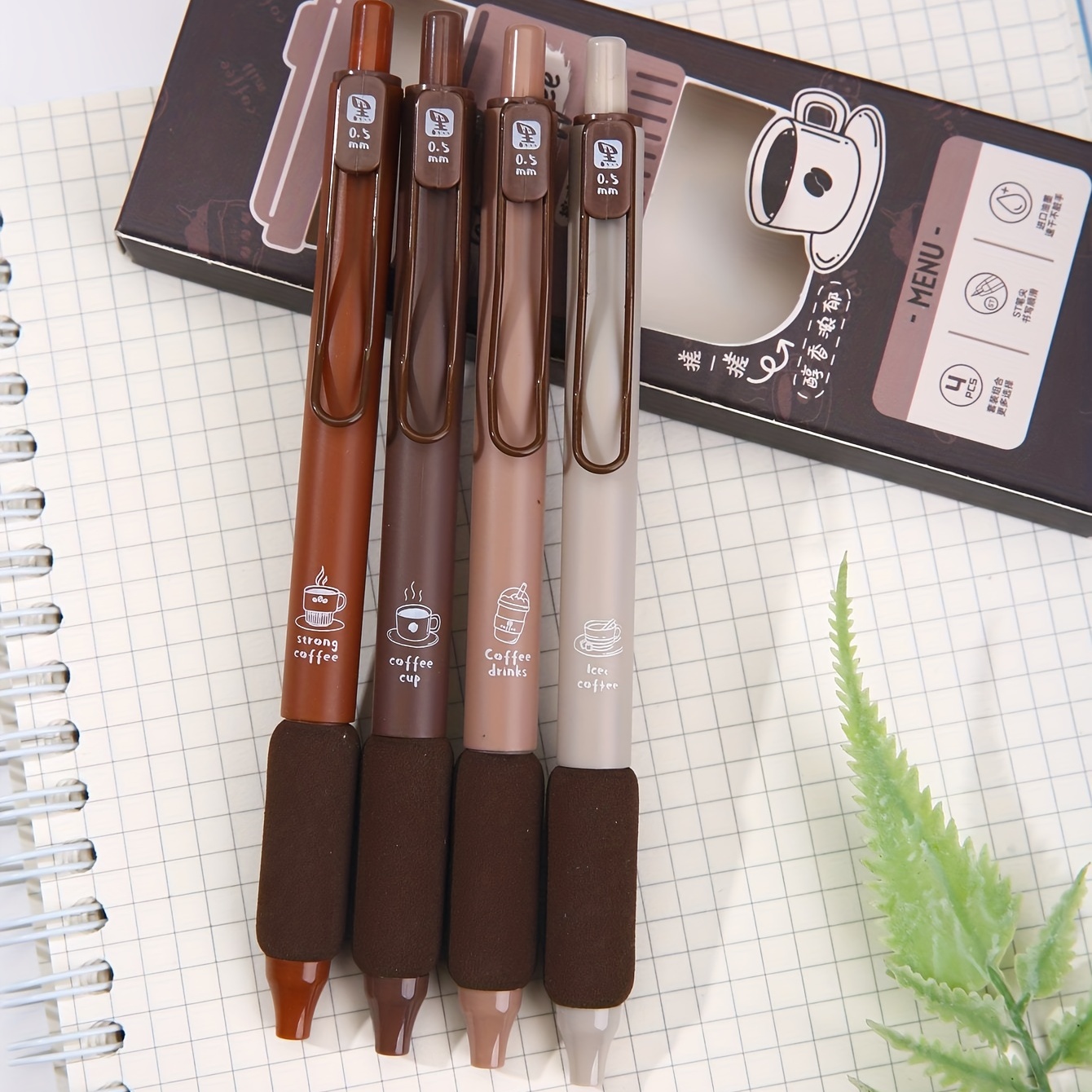 Coffee Color Bear Erasable Press Gel Pen Set Fine Tip Pen - Temu