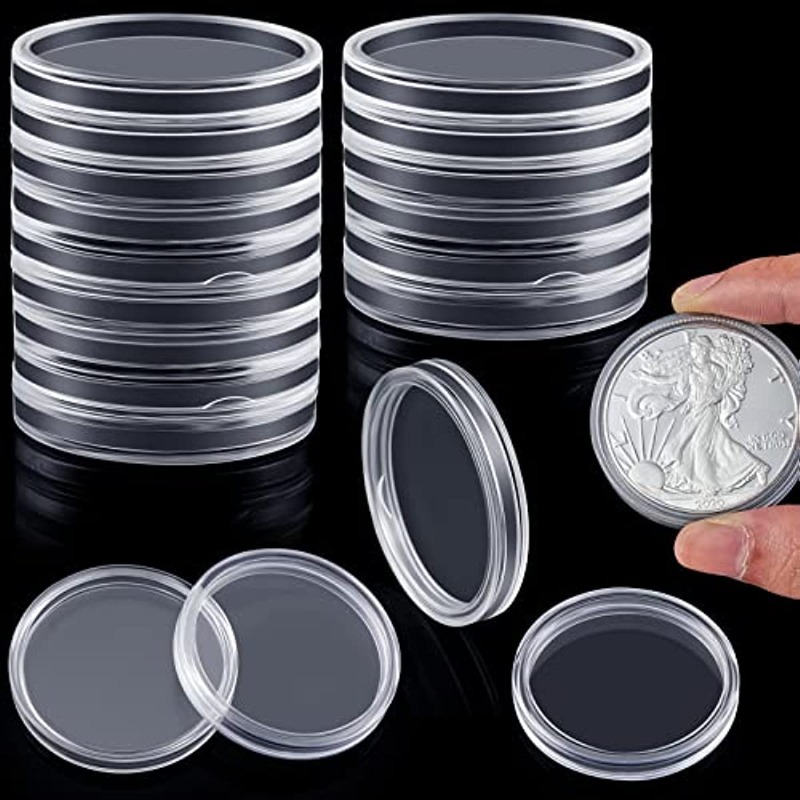 Coin Snap Holder, 20pcs Silver Dollar Coin Holder, Half Dollar Coin Display  Holder, Coin Boxes, Coin Cases, Coin Storage Capsules Holder with Gasket