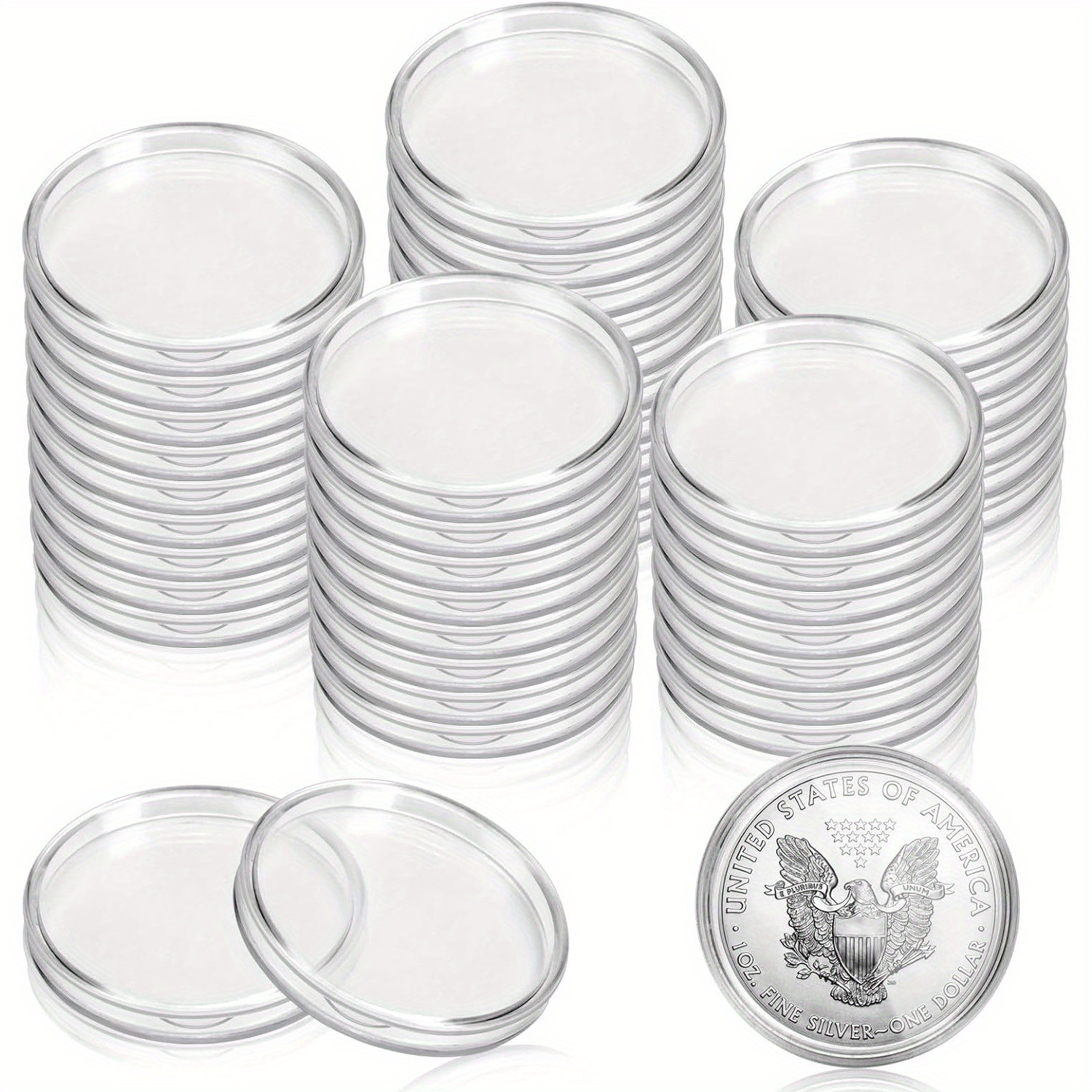 Professional Silver Dollar Coin Holder Container Perfect For - Temu