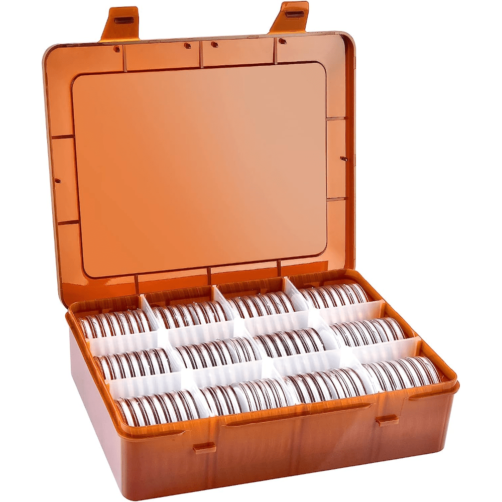 40mm Münzkapseln, Münzhalter, Vorratsbehälter mit Aufbewahrungsbox für  Münzsammelbedarf (60 Münzen)