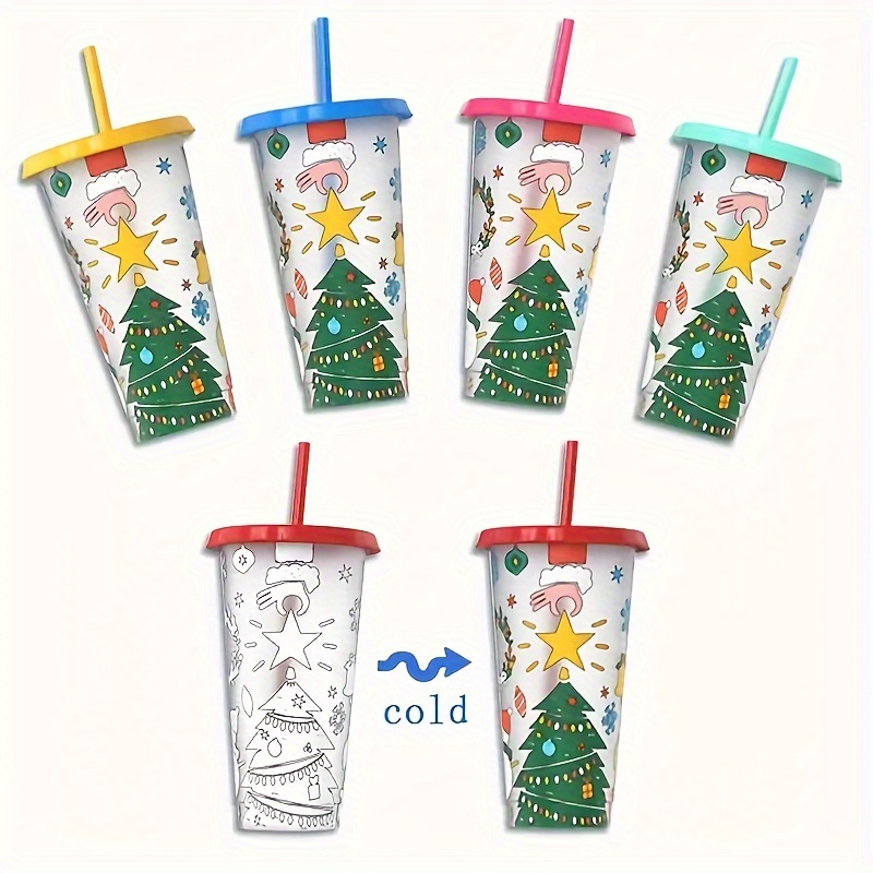 Round Christmas Color Changing Cups - Temu