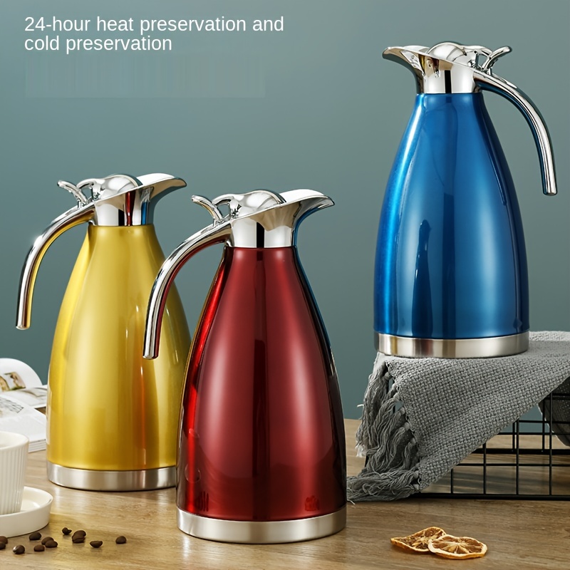 served Brand | Premium Pitcher (2L) - Keep Drinks Cold or Hot for Hours  with our Vacuum-Insulated, Double-Walled, Copper-Lined Stainless Steel  (Blue