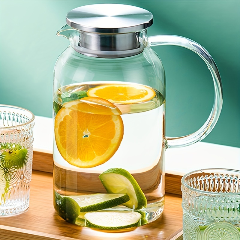 Crate&Barrel Glass Pitcher with Stainless Steel Infuser